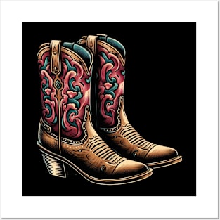 Traditional mexican cowboy boots Posters and Art